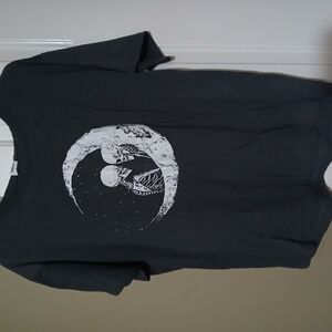 Black Graphic T-Shirt with Moon Design